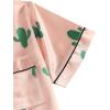 imageSweatyRocks Womens Short Sleeve Sleepwear Button Down Satin 2 Piece Pajama SetPink