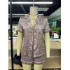 imageSweatyRocks Womens Short Sleeve Sleepwear Button Down Satin 2 Piece Pajama SetPink Polka Dots