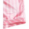 imageSweatyRocks Womens Short Sleeve Sleepwear Button Down Satin 2 Piece Pajama SetPink Solid
