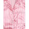 imageSweatyRocks Womens Short Sleeve Sleepwear Button Down Satin 2 Piece Pajama SetPink Solid