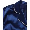 imageSweatyRocks Womens Short Sleeve Sleepwear Button Down Satin 2 Piece Pajama SetRoyal Blue