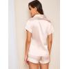 imageSweatyRocks Womens Short Sleeve Sleepwear Button Down Satin 2 Piece Pajama SetSolid Pale Pink