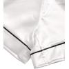 imageSweatyRocks Womens Short Sleeve Sleepwear Button Down Satin 2 Piece Pajama SetWhite