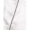imageSweatyRocks Womens Short Sleeve Sleepwear Button Down Satin 2 Piece Pajama SetWhite