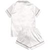 imageSweatyRocks Womens Short Sleeve Sleepwear Button Down Satin 2 Piece Pajama SetWhite