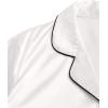 imageSweatyRocks Womens Short Sleeve Sleepwear Button Down Satin 2 Piece Pajama SetWhite