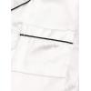 imageSweatyRocks Womens Short Sleeve Sleepwear Button Down Satin 2 Piece Pajama SetWhite