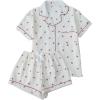 imageSweatyRocks Womens Matching Pjs 2 Piece Cute Printed Short Sleeve Button Front Top with Shorts Pajama SetApricot Cherry