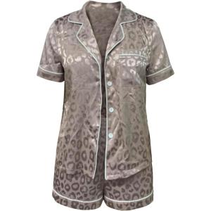 imageSweatyRocks Womens Short Sleeve Sleepwear Button Down Satin 2 Piece Pajama SetPink Polka Dots