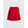 imageSweatyRocks Womens Bowknot Mini Skirt Ruched A Line High Waist Summer SkirtsRed