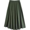 imageSweatyRocks Womens Casual High Waist Pleated ALine Midi Skirt with PocketArmy Green