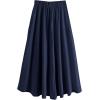 imageSweatyRocks Womens Casual High Waist Pleated ALine Midi Skirt with PocketNavy Blue