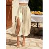 imageSweatyRocks Womens Casual High Waist Split Thigh Skirts High Waisted Solid Midi SkirtsApricot