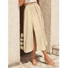 imageSweatyRocks Womens Casual High Waist Split Thigh Skirts High Waisted Solid Midi SkirtsApricot