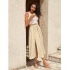imageSweatyRocks Womens Casual High Waist Split Thigh Skirts High Waisted Solid Midi SkirtsApricot