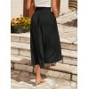 imageSweatyRocks Womens Casual High Waist Split Thigh Skirts High Waisted Solid Midi SkirtsBlack