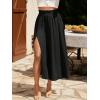 imageSweatyRocks Womens Casual High Waist Split Thigh Skirts High Waisted Solid Midi SkirtsBlack