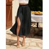 imageSweatyRocks Womens Casual High Waist Split Thigh Skirts High Waisted Solid Midi SkirtsBlack