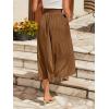imageSweatyRocks Womens Casual High Waist Split Thigh Skirts High Waisted Solid Midi SkirtsCoffee Brown