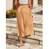 imageSweatyRocks Womens Casual High Waist Split Thigh Skirts High Waisted Solid Midi SkirtsCoral Orange
