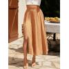imageSweatyRocks Womens Casual High Waist Split Thigh Skirts High Waisted Solid Midi SkirtsCoral Orange