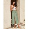 imageSweatyRocks Womens Casual High Waist Split Thigh Skirts High Waisted Solid Midi SkirtsMint Green