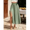 imageSweatyRocks Womens Casual High Waist Split Thigh Skirts High Waisted Solid Midi SkirtsMint Green