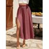 imageSweatyRocks Womens Casual High Waist Split Thigh Skirts High Waisted Solid Midi SkirtsRose Red