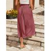 imageSweatyRocks Womens Casual High Waist Split Thigh Skirts High Waisted Solid Midi SkirtsRose Red