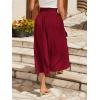 imageSweatyRocks Womens Casual High Waist Split Thigh Skirts High Waisted Solid Midi SkirtsSolid Red