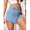 imageSweatyRocks Womens Casual High Waisted Button Front Jean Shorts Denim Wrap Skort Skirt with PocketLight Wash