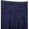 imageSweatyRocks Womens Casual Ruffle Pleated Denim Skirt Raw Hem Short A Line Jean SkirtsBlue