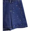 imageSweatyRocks Womens Casual Ruffle Pleated Denim Skirt Raw Hem Short A Line Jean SkirtsBlue