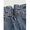 imageSweatyRocks Womens Casual Ruffle Pleated Denim Skirt Raw Hem Short A Line Jean SkirtsDark Washed