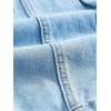 imageSweatyRocks Womens Casual Ruffle Pleated Denim Skirt Raw Hem Short A Line Jean SkirtsLight Wash Blue