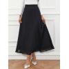 imageSweatyRocks Womens Chiffon High Waisted Flowy Long Skirts Casual Solid A line Maxi SkirtBlack
