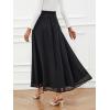 imageSweatyRocks Womens Chiffon High Waisted Flowy Long Skirts Casual Solid A line Maxi SkirtBlack