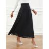 imageSweatyRocks Womens Chiffon High Waisted Flowy Long Skirts Casual Solid A line Maxi SkirtBlack