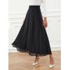 imageSweatyRocks Womens Chiffon High Waisted Flowy Long Skirts Casual Solid A line Maxi SkirtBlack