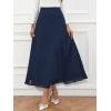 imageSweatyRocks Womens Chiffon High Waisted Flowy Long Skirts Casual Solid A line Maxi SkirtNavy Blue
