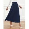 imageSweatyRocks Womens Chiffon High Waisted Flowy Long Skirts Casual Solid A line Maxi SkirtNavy Blue