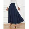 imageSweatyRocks Womens Chiffon High Waisted Flowy Long Skirts Casual Solid A line Maxi SkirtNavy Blue