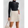 imageSweatyRocks Womens Elegant High Waist Aline Plaid Tweed Mini SkirtApricot Button