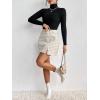 imageSweatyRocks Womens Elegant High Waist Aline Plaid Tweed Mini SkirtApricot Button