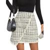 imageSweatyRocks Womens Elegant High Waist Aline Plaid Tweed Mini SkirtApricot Plaid