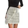 imageSweatyRocks Womens Elegant High Waist Aline Plaid Tweed Mini SkirtApricot Plaid