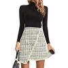 imageSweatyRocks Womens Elegant High Waist Aline Plaid Tweed Mini SkirtApricot Plaid