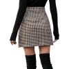 imageSweatyRocks Womens Elegant High Waist Aline Plaid Tweed Mini SkirtBlack Beige