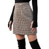 imageSweatyRocks Womens Elegant High Waist Aline Plaid Tweed Mini SkirtBlack Beige