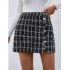 imageSweatyRocks Womens Elegant High Waist Aline Plaid Tweed Mini SkirtBlack Pearl